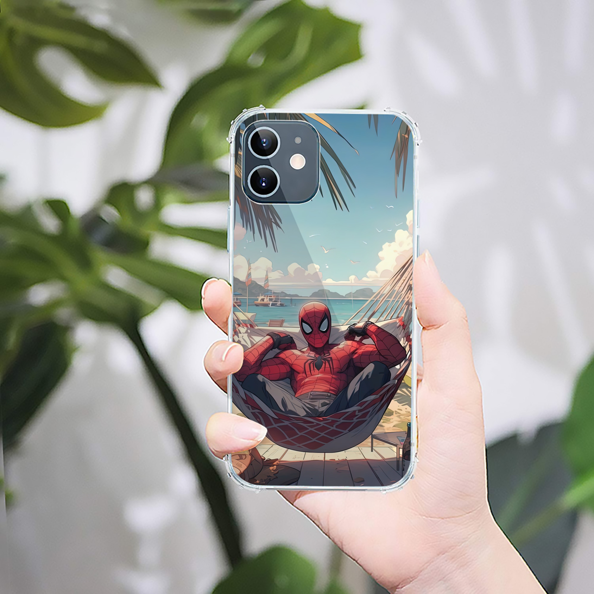（画像用） Spider Man スパイダーマン 【iPhone 12シリーズ対応】透明スマホケース（クリアソフトケース）